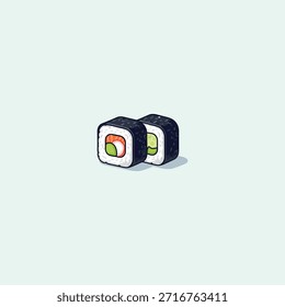 Diseño de Vector plano de icono de sushi.