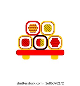 Sushi icon. Graphic element illustration with different style on white background. Vector Illustration. 