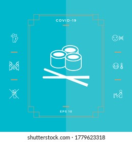 Icono de Sushi, elementos gráficos para su diseño.