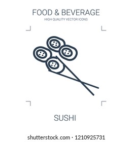 sushi icon. high quality line sushi icon on white background. from food collection flat trendy vector sushi symbol. use for web and mobile