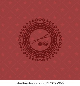 sushi icon inside badge with red background