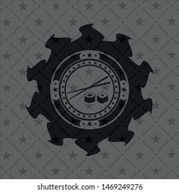 sushi icon inside black badge