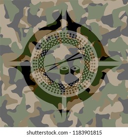 sushi icon inside camo emblem