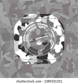 sushi icon inside grey camo texture