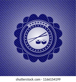 sushi icon inside jean background