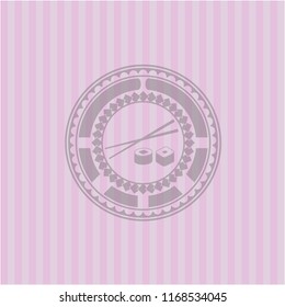 sushi icon inside pink icon or emblem