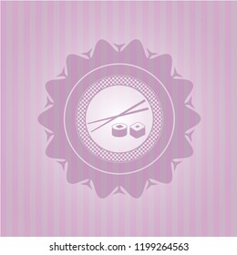 sushi icon inside pink icon or emblem