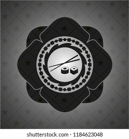 sushi icon inside retro style black emblem