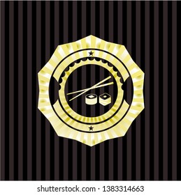 sushi icon inside shiny badge