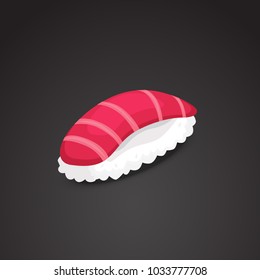 Sushi icon isolated on neutral background. Vector art.