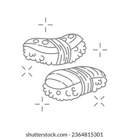 sushi icon line art, editable stroke.