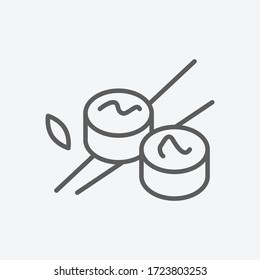 Sushi icon line symbol. Isolated vector illustration of icon sign concept for your web site mobile app logo UI design.