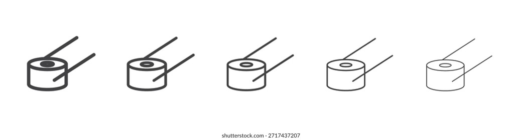 Icono de sushi en el concepto de trazos lineales