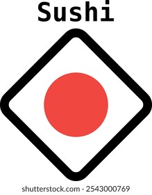 Sushi icon, logo. Editable Stroke. Vector illustration
