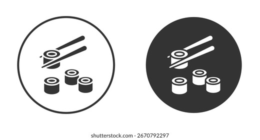 Sushi-Ikone in modernen minimalistischen Flachversionen
