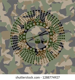 sushi icon on camo pattern