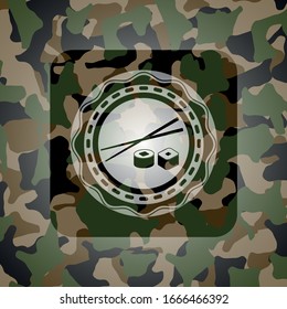Sushi-Symbol auf Camo-Textur