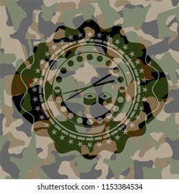 sushi icon on camouflage texture