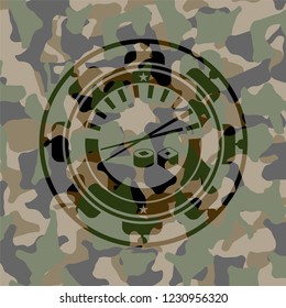 sushi icon on camouflaged pattern