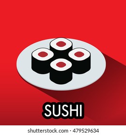sushi icon on dish