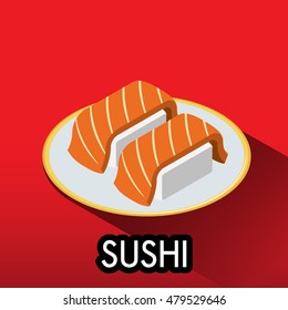 sushi icon on dish