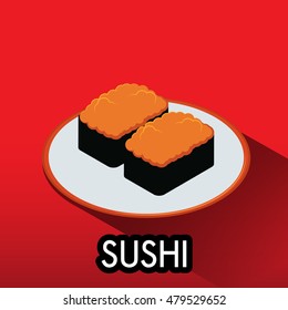sushi icon on dish