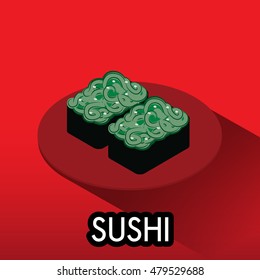 sushi icon on dish