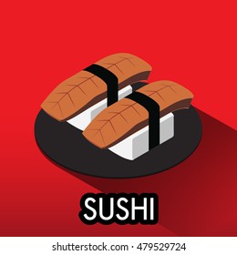 sushi icon on dish