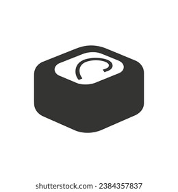 Sushi Icon on White Background - Simple Vector Illustration