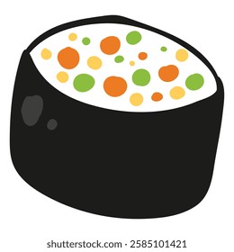 Sushi icon on white background. Flat style. Vector illustration