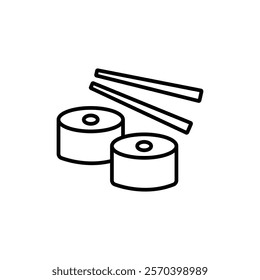 Sushi icon Outline thin set