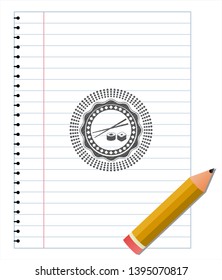 sushi icon pencil draw. Vector Illustration. Detailed.