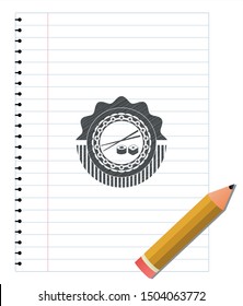 sushi icon pencil strokes emblem. Vector Illustration. Detailed.