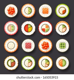 sushi icon set