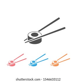 Sushi icon set, sushi flat style vector illustration
