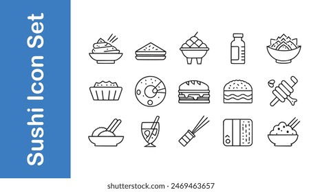 Sushi icon set With vector collections. 
