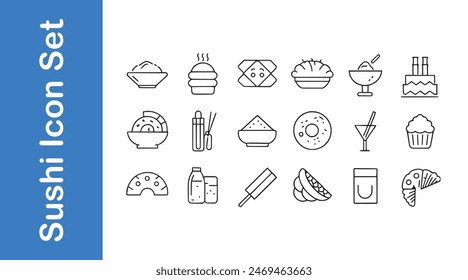 Sushi icon set With vector collections. 