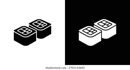 Vector de la silueta del icono del sushi en colores negros. estilo plano del diseño del logotipo del símbolo