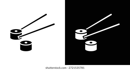 Paquete de diseño de ilustración plana de Vector de silueta de icono de sushi.