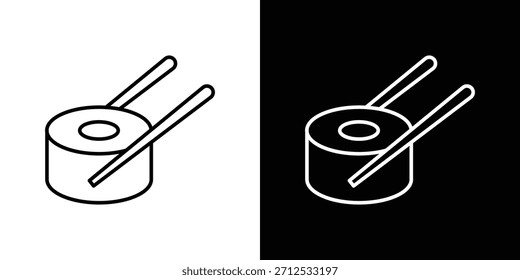 Icono de sushi. Símbolo plano simple. Ilustración de pictograma de contorno negro perfecto