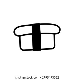 Sushi icon. Simple Japanese food illustration. Japanese sushi in black and white