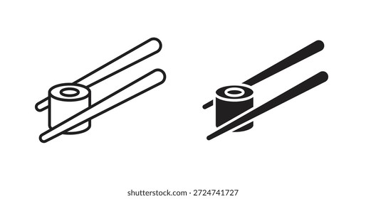 Icono de sushi Vectores sencillos en negro, aptos para proyectos