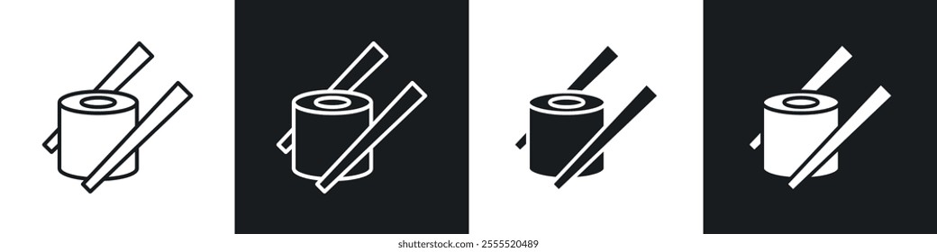 Sushi icon vector collection in black and white.