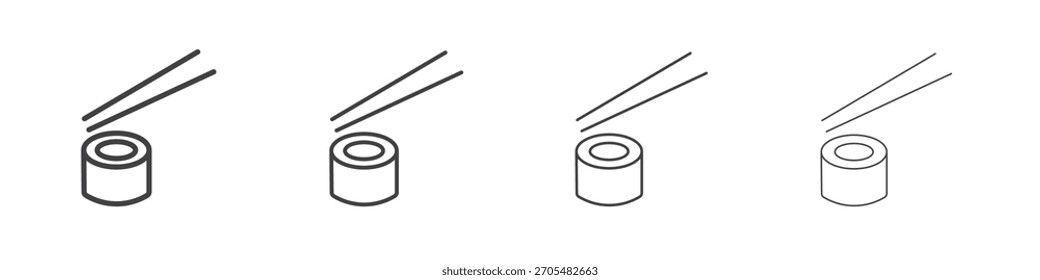 Sushi ícone coleção de vetor, modelo de logotipo ilustração em linha fina moda estilo de traços editáveis.