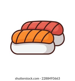 plantilla de diseño de vector de icono de sushi en fondo blanco