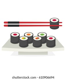 Sushi Icon. Vector flat design