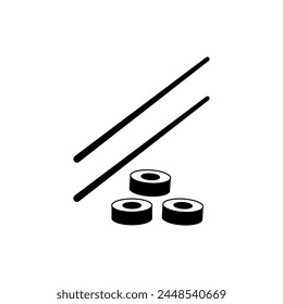 Vector de iconos de sushi. ilustración plana de estilo de moda negro para Web y App..eps
