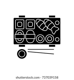 sushi icon, vector illustration, black sign on isolated background