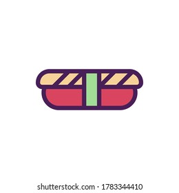 ilustración de vector de icono sushi rellena el estilo de contorno. conjunto de iconos de alimentos.