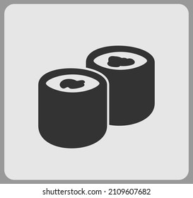 Icono de sushi en ilustración vectorial. comida tradicional japonesa.
